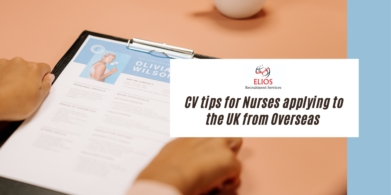 Cover image CV tips for Nurses applying to the UK from Overseas 2022