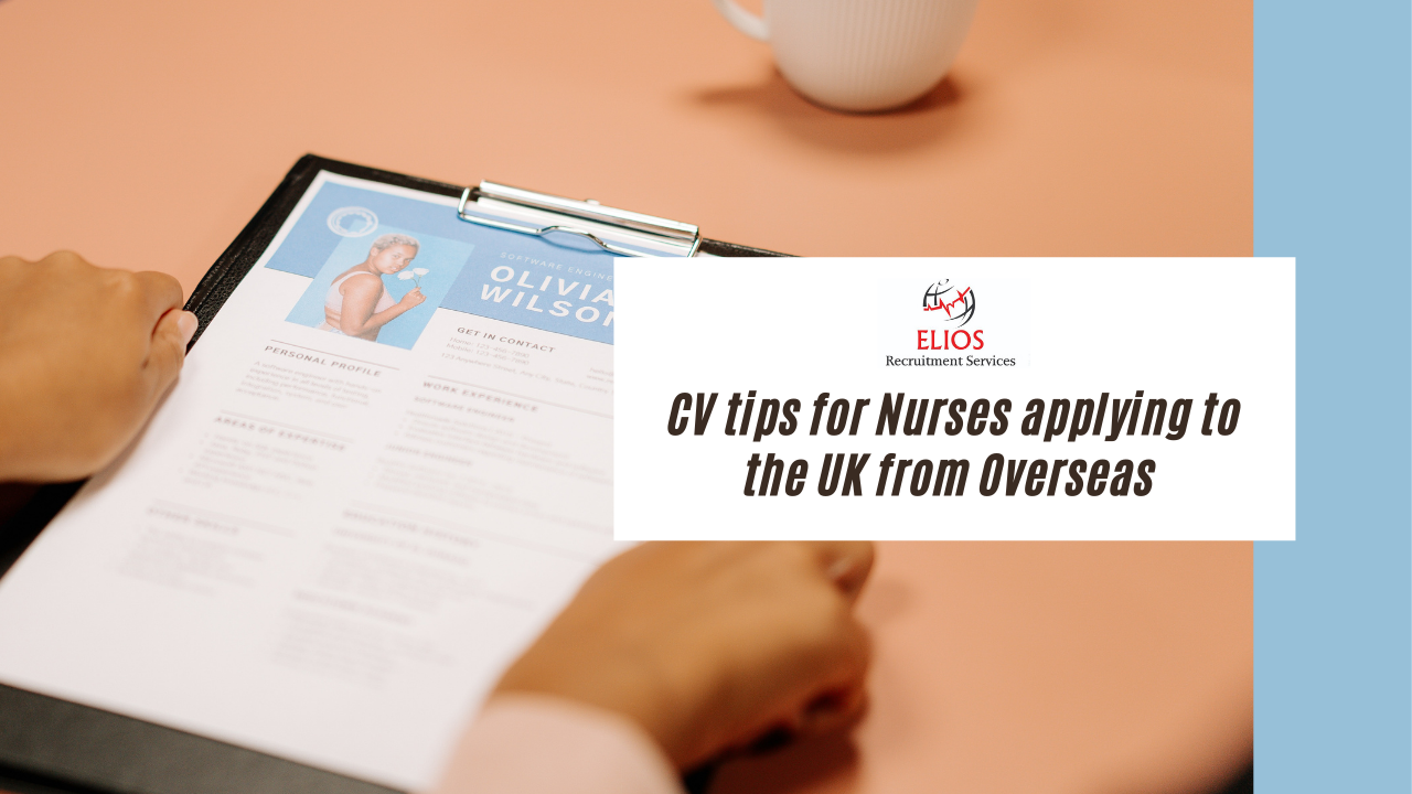 Cover image CV tips for Nurses applying to the UK from Overseas 2022